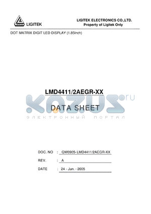 LMD4411-2AEGR-XX datasheet - DOT MATRIX DIGIT LED DISPLAY (1.85Inch)
