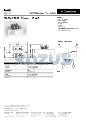 QR-50AF datasheet - HARTMAN Aerospace Power Products