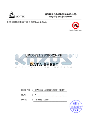 LMD5721-2BSR-XX-PF datasheet - DOT MATRIX DIGIT LED DISPLAY (2.0Inch)