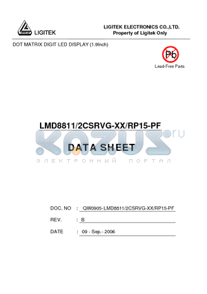 LMD8811-2CSRVG-XX datasheet - DOT MATRIX DIGIT LED DISPLAY (1.9Inch)