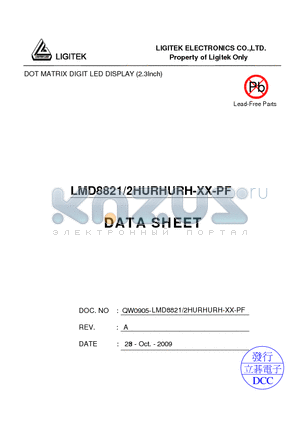 LMD8821-2HURHURH-XX-PF datasheet - DOT MATRIX DIGIT LED DISPLAY (2.3Inch)