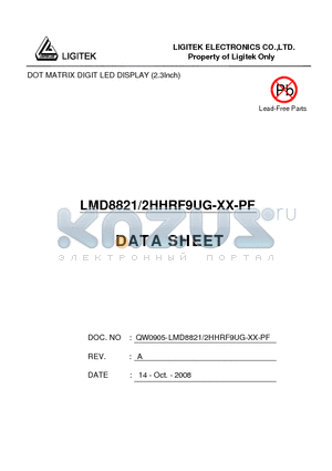 LMD8821-2HHRF9UG-XX-PF datasheet - DOT MATRIX DIGIT LED DISPLAY (2.3Inch)