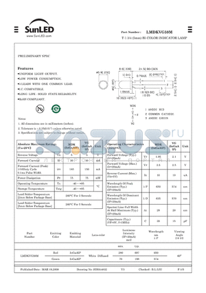 LMDKVG59M datasheet - T-1 3/4 (5mm) BI-COLOR INDICATOR LAMP