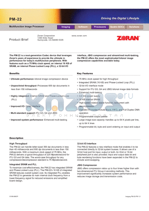 PM-22 datasheet - Multifunction Image Processor