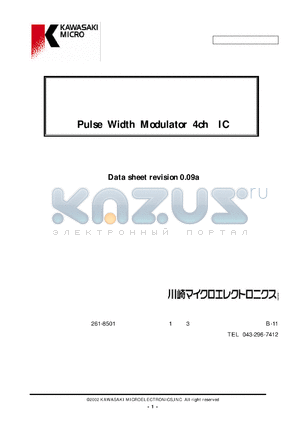 KL5PWM4284 datasheet - Pulse Width Modulator 4ch IC