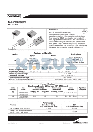 PM-5R0V155-R datasheet - Supercapacitors