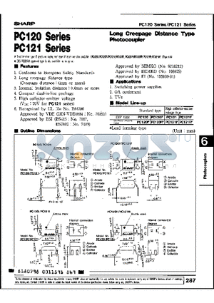 PC120 datasheet - LONG CREEPAGE DISTANCE TYPE PHOTOCOUPLER