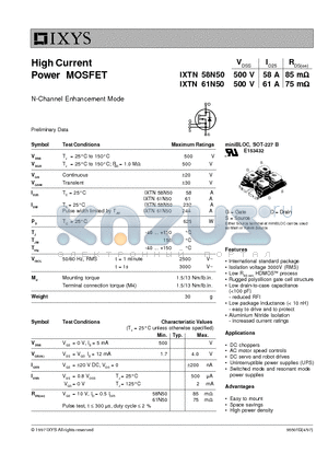 IXTM67N10 datasheet - MegaMOS FET