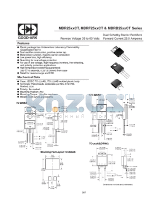 MBR2560CT datasheet - Dual Schottky Barrier Rectifiers