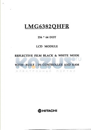LMG6382QHFR datasheet - LCD MODULE REFLECTIVE FILM BLACK & WHITE MODE WITH BULT-IN CONTROLLER AND RAM