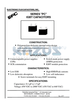 PC1213EFR datasheet - SERIES PC IGBT CAPACITORS