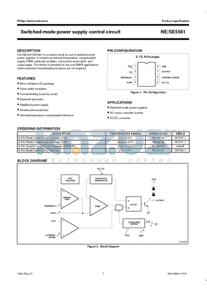 NE5561 datasheet - Switched-mode power supply control circuit