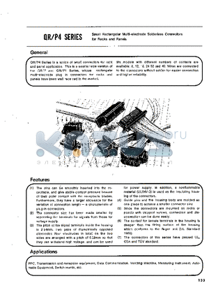 QR/P4-8P-C datasheet - Small Rectangular Multi-electrode Solderless Connectors for Racks and Panels