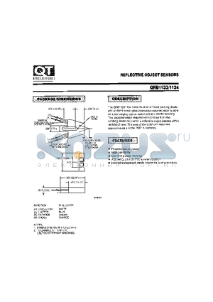 QRB1133 datasheet - REFLECTIVE OBJECT SENSORS