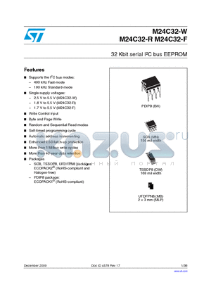 M24C32-W datasheet - 32 Kbit serial IbC bus EEPROM