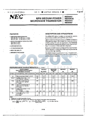 NE56987 datasheet - NPN MEDIUM POWER MICROWAVE TRANSISTOR