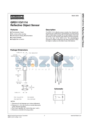 QRD1113_05 datasheet - Reflective Object Sensor