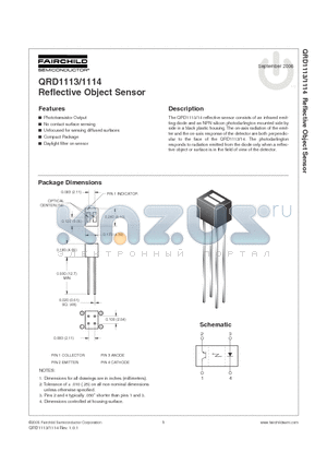 QRD1113_06 datasheet - Reflective Object Sensor