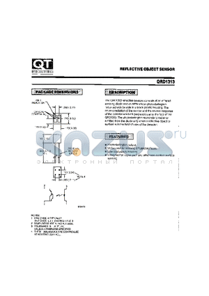 QRD1313 datasheet - REFLECTIVE OBJECT SENSOR