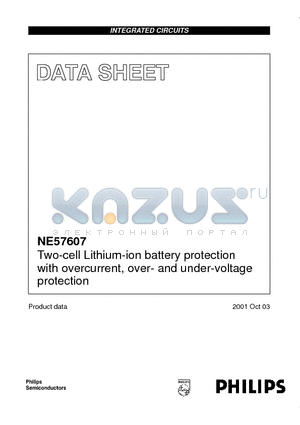 NE57607 datasheet - Two-cell Lithium-ion battery protection with overcurrent, over- and under-voltage protection