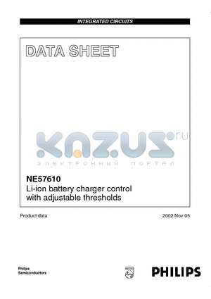 NE57610 datasheet - Li-ion battery charger control with adjustable thresholds