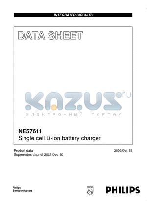 NE57611 datasheet - Single cell Li-ion battery charger