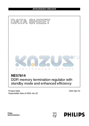 NE57814 datasheet - DDR memory termination regulator with standby mode and enhanced efficiency