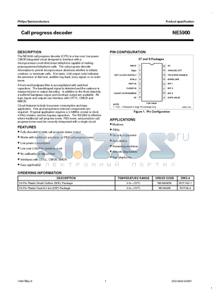 NE5900DK datasheet - Call progress decoder