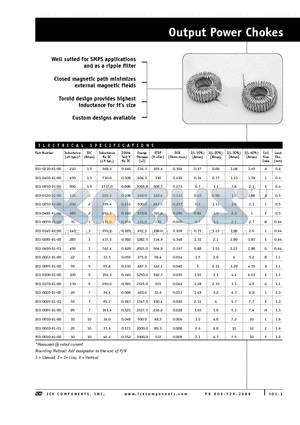 I01-0055-01-00 datasheet - Output Power Chokes