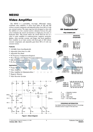 NE592D14R2G datasheet - Video Amplifier