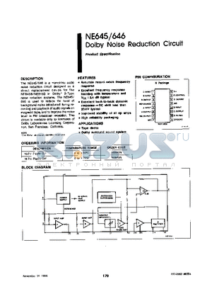 NE646N datasheet - Dolby Noise Reduction Circuit