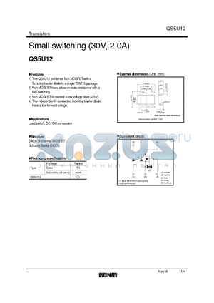 QS5U12 datasheet - Small switching (30V, 2.0A)