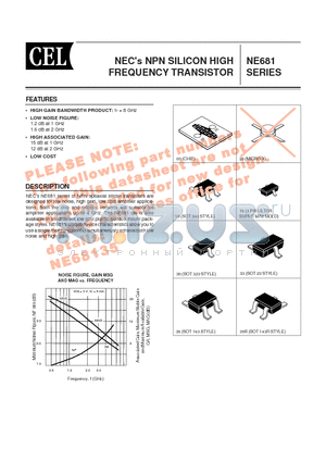 NE681 datasheet - NECs NPN SILICON HIGH FREQUENCY TRANSISTOR