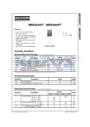 MBR3050PT datasheet - Schottky Rectifiers