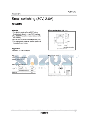 QS5U13 datasheet - Small switching (30V, 2.0A)