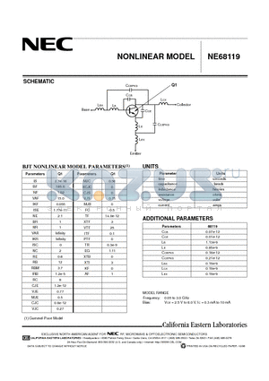 NE68119 datasheet - NONLINEAR MODEL