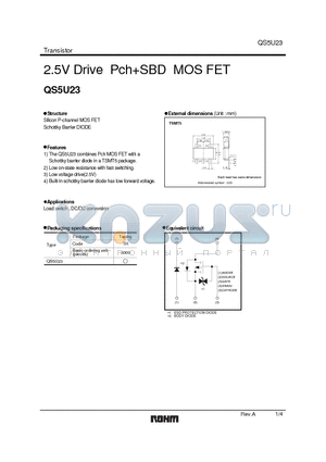 QS5U23_06 datasheet - 2.5V Drive PchSBD MOS FET