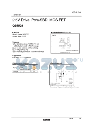 QS5U28_06 datasheet - 2.5V Drive PchSBD MOS FET