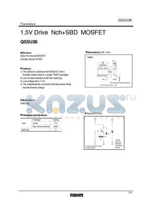 QS5U36 datasheet - 1.5V Drive NchSBD MOSFET