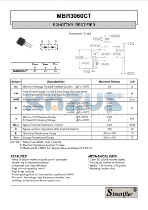 MBR3060CT datasheet - SCHOTTKY RECTIFIER