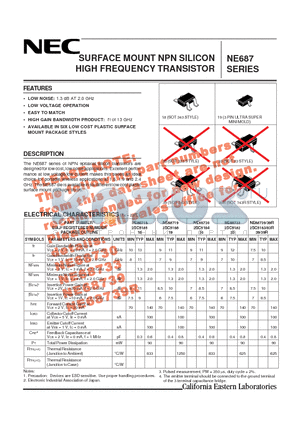 NE68718-T1 datasheet - SURFACE MOUNT NPN SILICON HIGH FREQUENCY TRANSISTOR