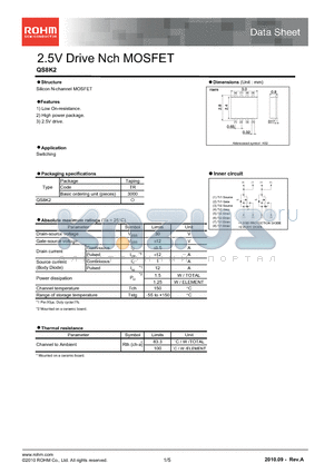 QS8K2 datasheet - 2.5V Drive Nch MOSFET