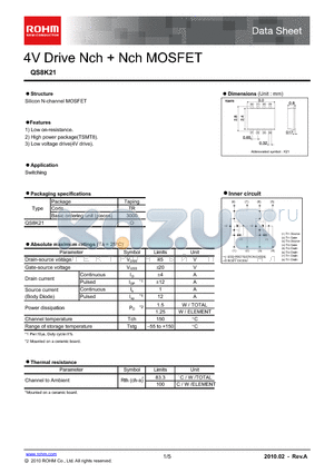 QS8K21 datasheet - 4V Drive Nch  Nch MOSFET