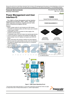 PC13892JVL/R2 datasheet - Power Management and User Interface IC