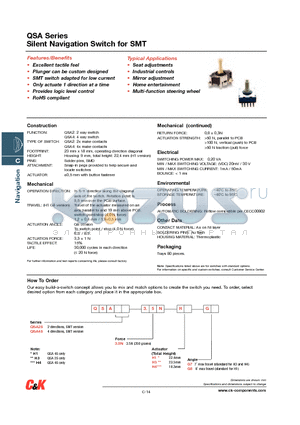 QSA4S3.5NG8 datasheet - Silent Navigation Switch for SMT