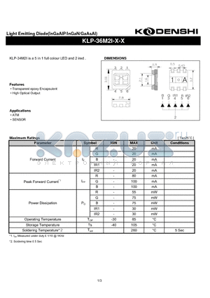 KLP-36M2I datasheet - Light Emitting Diode(InGaAlP/InGaN/GaAsAl)