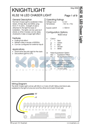 KLS216 datasheet - LED CHASER LIGHT