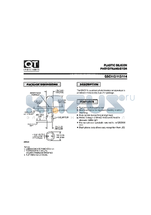 QSC112 datasheet - PLASTIC SILICON PHOTOTRANSISTOR