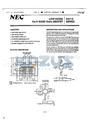 NE71083-08 datasheet - LOW NOISE Ku-K BAND GaAs MESFET