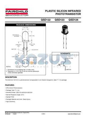 QSD122 datasheet - PLASTIC SILICON INFRARED PHOTOTRANSISTOR